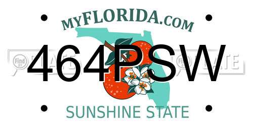 464PSW Florida License Plate