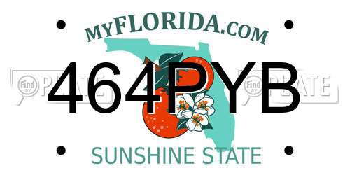 464PYB Florida License Plate