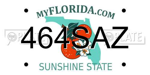464SAZ Florida License Plate