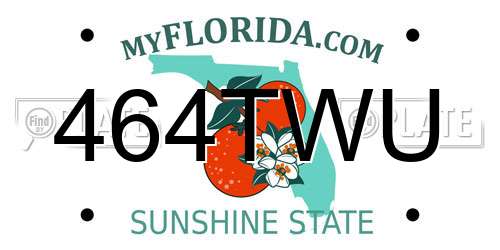 464TWU Florida License Plate