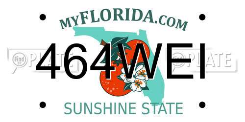 464WEI Florida License Plate