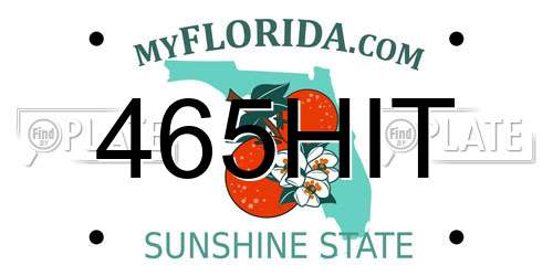 465HIT Florida License Plate
