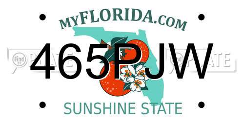 465PJW Florida License Plate