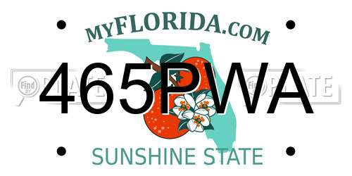465PWA Florida License Plate