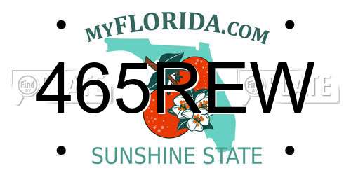 465REW Florida License Plate
