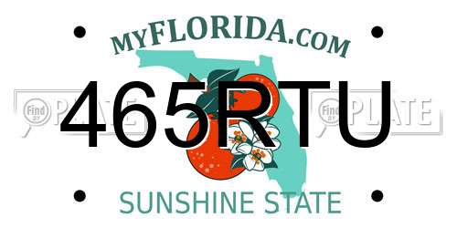 465RTU Florida License Plate
