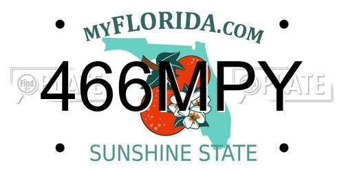 466MPY Florida License Plate