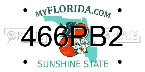 466PB2 Florida License Plate