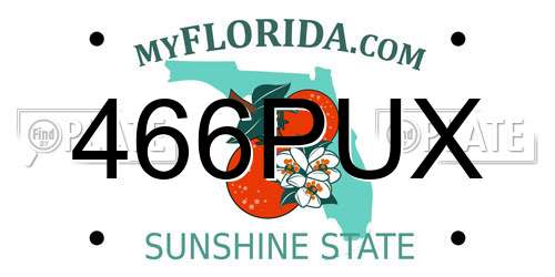 466PUX Florida License Plate