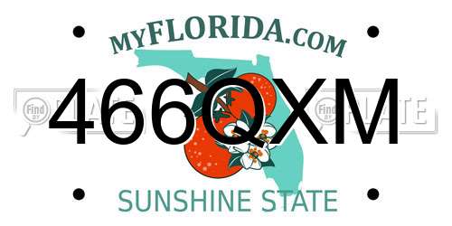 466QXM Florida License Plate