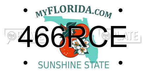 466RCE Florida License Plate