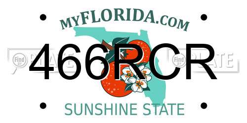 466RCR Florida License Plate