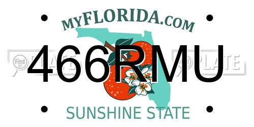 466RMU Florida License Plate