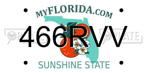 466RVV Florida License Plate