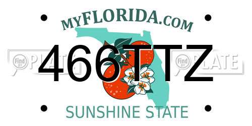 466TTZ Florida License Plate