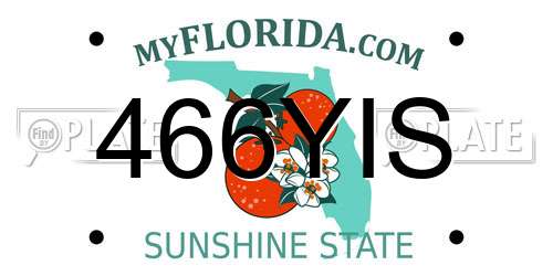 466YIS Florida License Plate