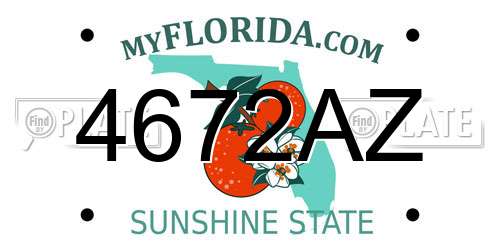 4672AZ Florida License Plate