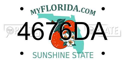 4676DA Florida License Plate