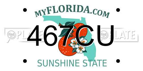 467CU Florida License Plate