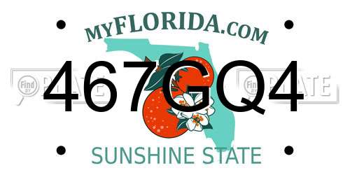 467GQ4 Florida License Plate