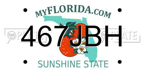 467JBH Florida License Plate
