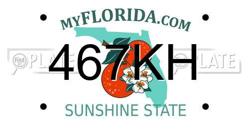 467KH Florida License Plate