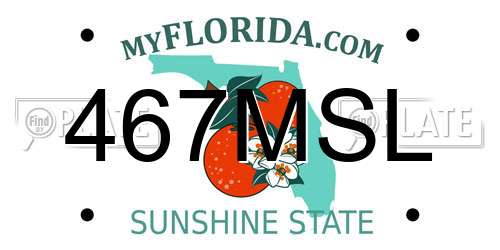 467MSL Florida License Plate