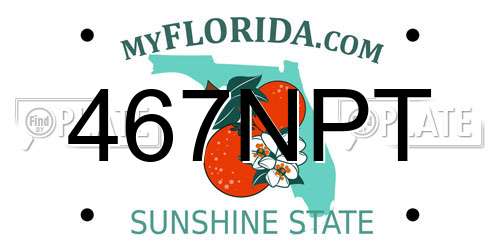 467NPT Florida License Plate