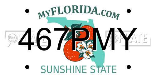 467PMY Florida License Plate