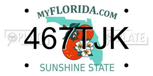 467TJK Florida License Plate