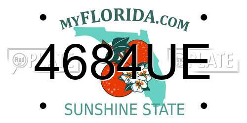 4684UE Florida License Plate
