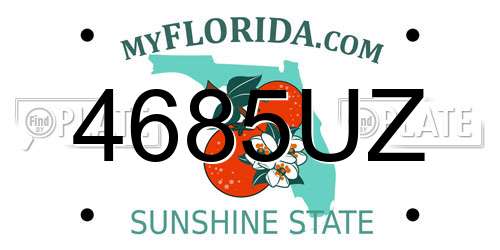 4685UZ Florida License Plate