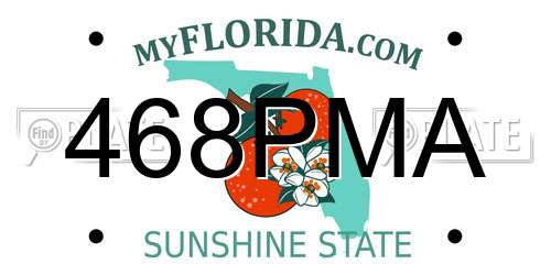 468PMA Florida License Plate