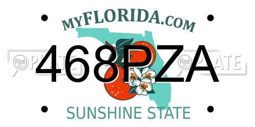 468PZA Florida License Plate