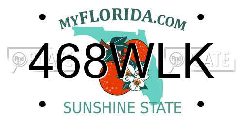 468WLK Florida License Plate