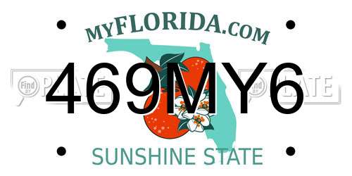 469MY6 Florida License Plate