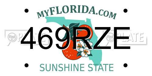 469RZE Florida License Plate