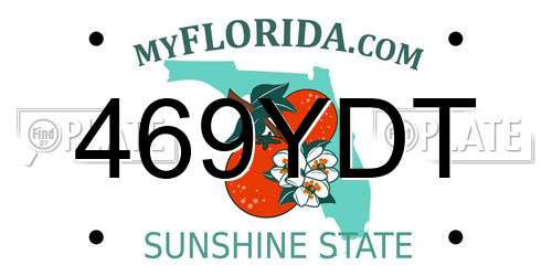 469YDT Florida License Plate