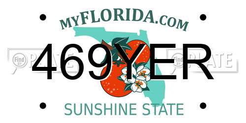 469YER Florida License Plate