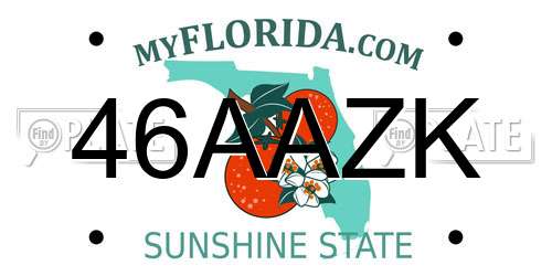 46AAZK Florida License Plate
