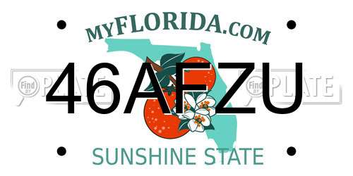 46AFZU Florida License Plate