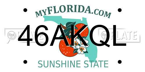 46AKQL Florida License Plate