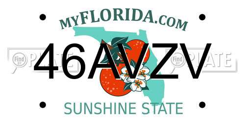 46AVZV Florida License Plate