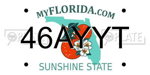 46AYYT Florida License Plate