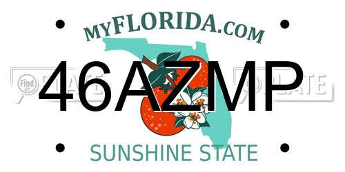 46AZMP Florida License Plate