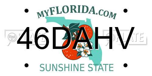 46DAHV Florida License Plate