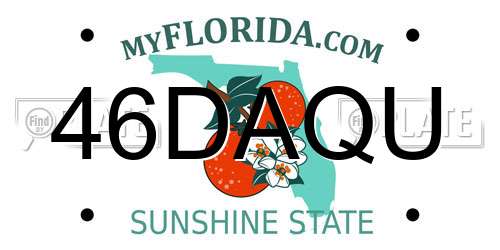 46DAQU Florida License Plate
