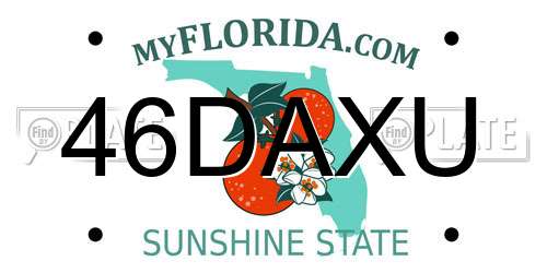 46DAXU Florida License Plate
