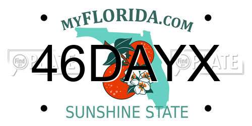 46DAYX Florida License Plate