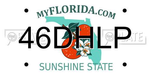 46DHLP Florida License Plate